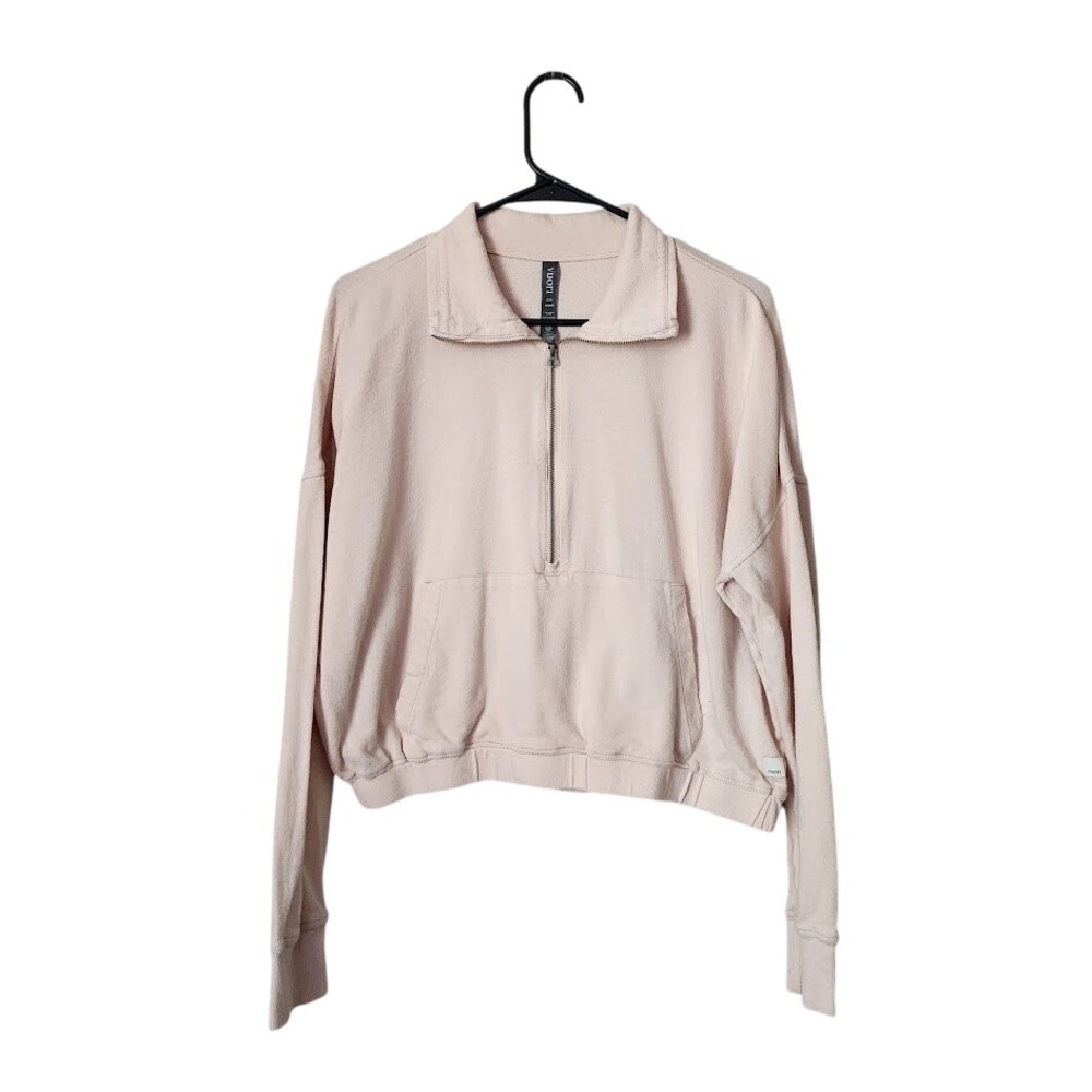 VUORI Restore 1/2 Zip Pullover French Terry Sweatshirt Dusk Pink athleisure S